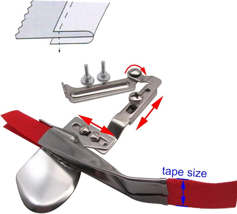 ckpsms Brand -1SET Swing Away Adjustable Plain Raw Edge Single Fold Binder #A4B for Sewing Machines (Tape Cut Size 1") - Image 2